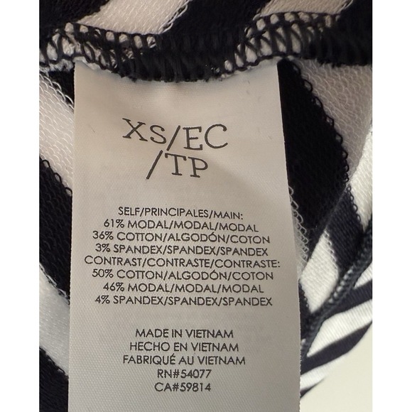 Cabi Illusion Shirt Womens X White Black Stripe Cap Sleeve Pullover Stretch NEW - Picture 5 of 6